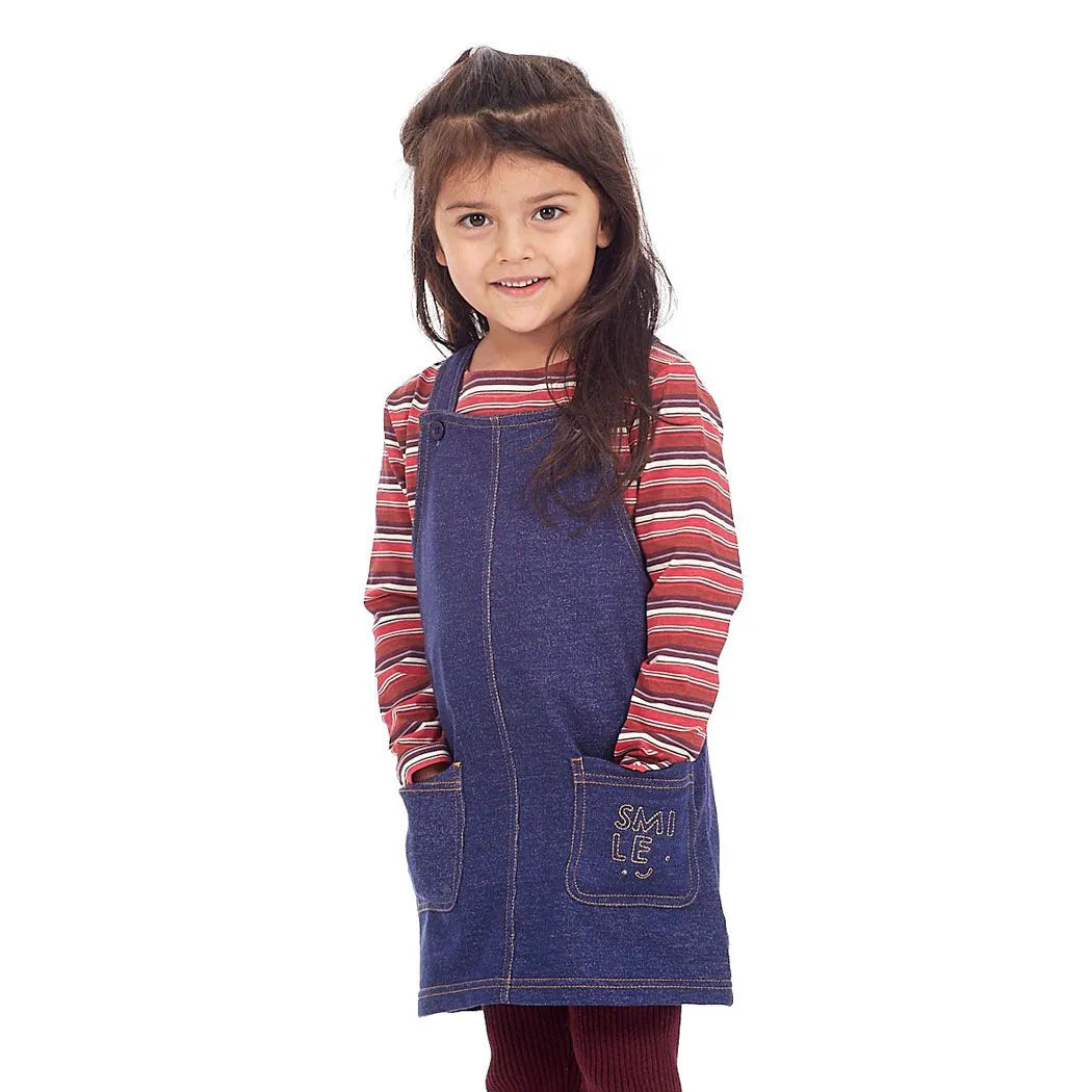 Gemütliches Kindershirt in Beerentönen geringelt von Sense Organics aus gotszertifizierter Biobaumwolle