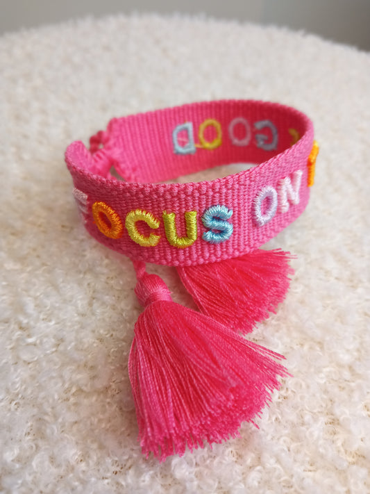 Pinkes Statement Armband  Focus on the good von parsley&pepper