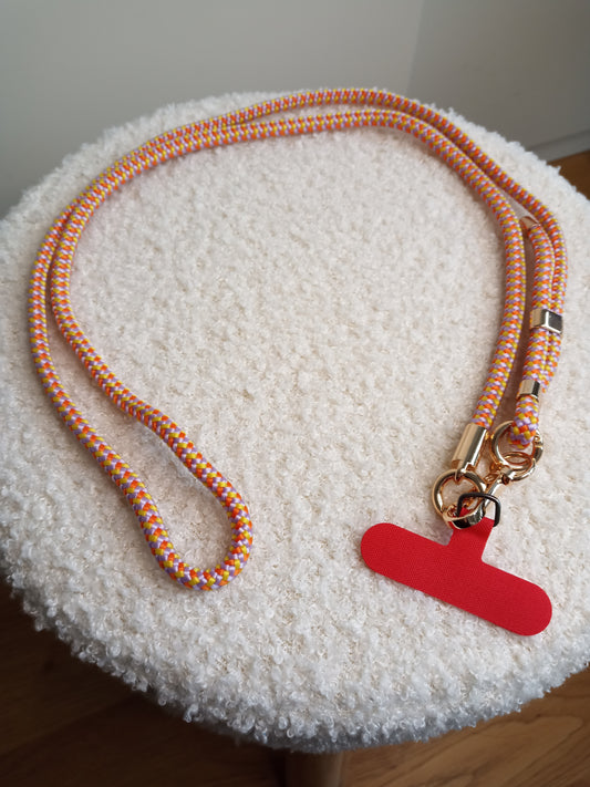 Tolle Handykette in orange/flieder/pink von parsley&pepper