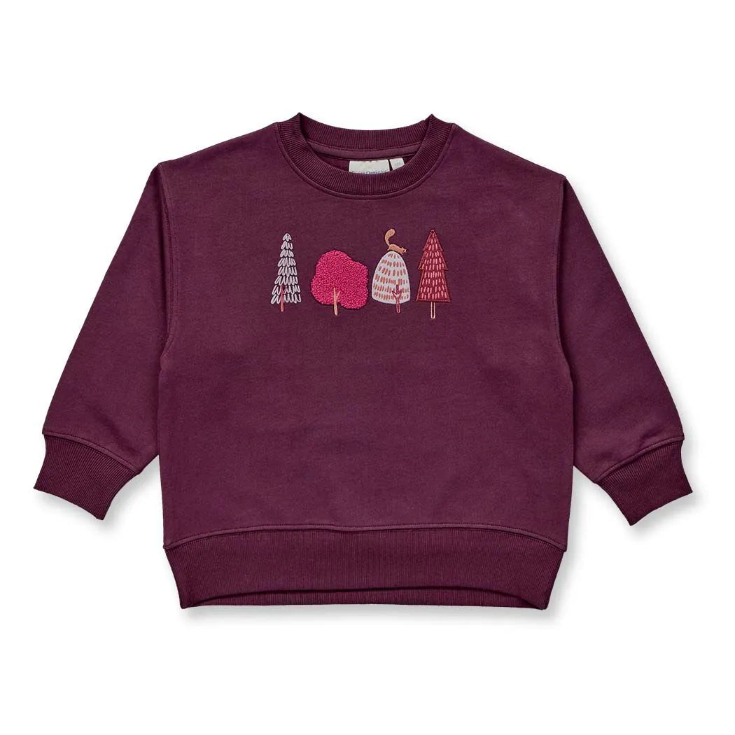 Kuscheliges Sweatshirt mit hochwertiger Baum-Stickerei